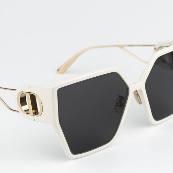 NEW Dior 30MONTAIGNE BU 95A1 Shiny Ivory Gold Smoke Women Geometric Sunglasses - Picture 6 of 13